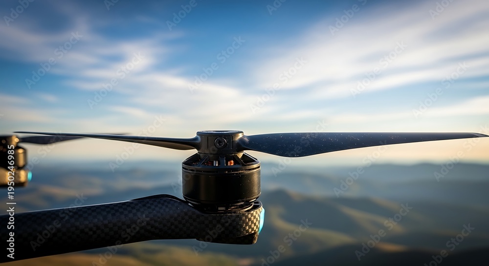 Obraz premium A drone flies high above the clouds with a stunning view of the landscape below