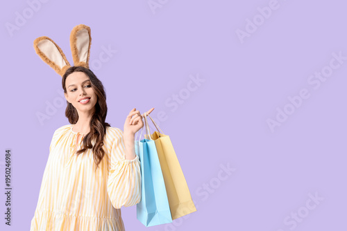 Happy young woman in Easter...