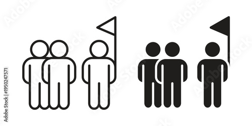 Tour guide people icon line vector illustration in solid color design