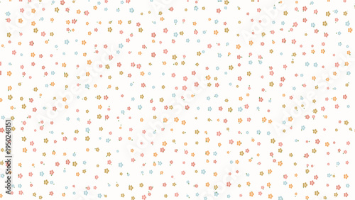 background pattern cute small flowers pastel colors pink blue orange yellow green white seamless repeating design floral wallpaper textile fabric wrapping paper scrapbook spring summer decorative