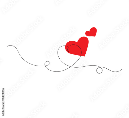 A single continuous line drawing of a sincere heart. A romantic drawing in a simple linear style. Editable strokes. Minimalist Doodle vector illustration.