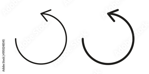 Undo icon line vector illustration in solid color design