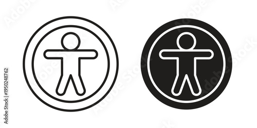 Universal access icon line vector illustration in solid color design