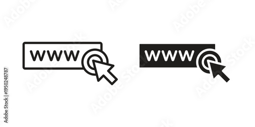 Url icon line vector illustration in solid color design