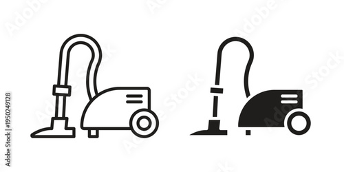 Vacuum cleaner icon line vector illustration in solid color design