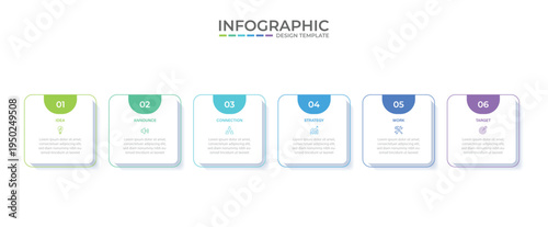 Vector Infographic design with icons and 6 options or steps. Infographics for business concept. Can be used for presentations banner, workflow layout, process diagram, flow chart, info graph