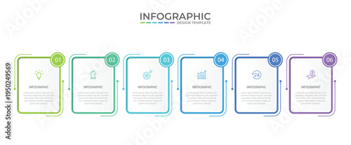 Vector Infographic design with icons and 6 options or steps. Infographics for business concept. Can be used for presentations banner, workflow layout, process diagram, flow chart, info graph