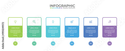Vector Infographic design with icons and 6 options or steps. Infographics for business concept. Can be used for presentations banner, workflow layout, process diagram, flow chart, info graph