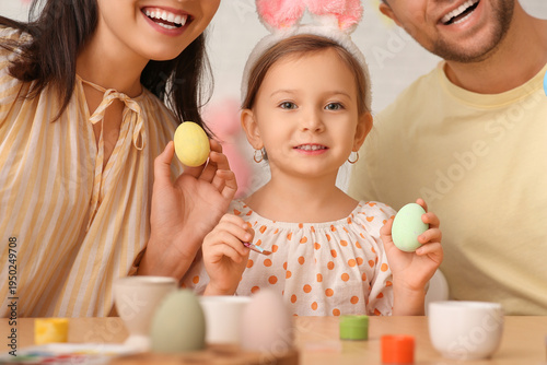 Happy family in bunny ears ...