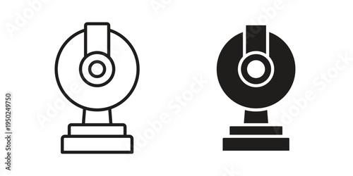 Webcam icon line vector illustration in solid color design