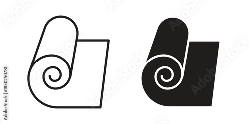 Yoga mat icon line vector illustration in solid color design