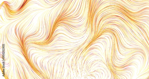 Abstract gold and white lin...
