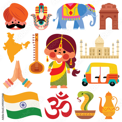 Girl And Indian Culture Elements