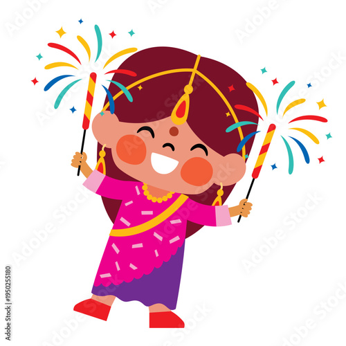 Indian Kid in Traditional Clothes