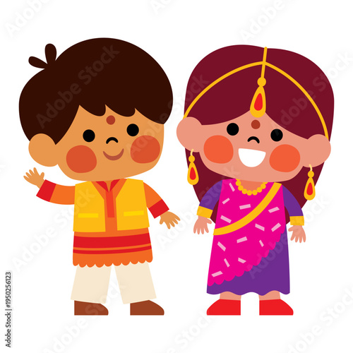 Indian Kids in Traditional Clothes