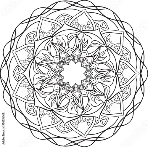 Botanical floral mandala collection with decorative leaves and nature symmetry patterns