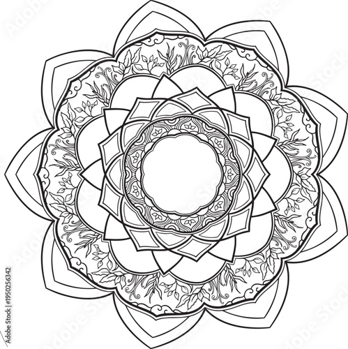 Botanical floral mandala collection with decorative leaves and nature symmetry patterns