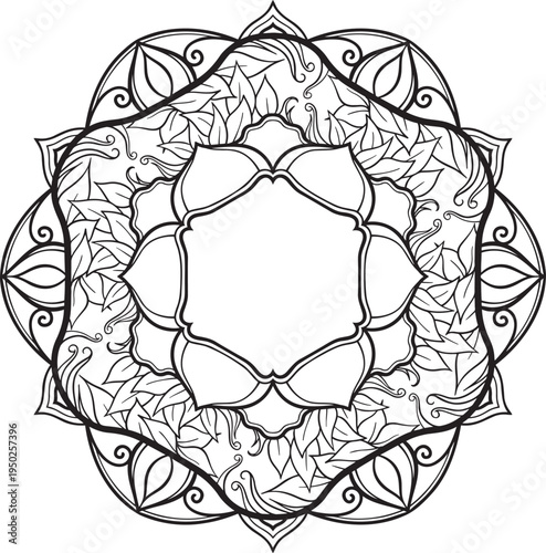 Botanical floral mandala collection with decorative leaves and nature symmetry patterns