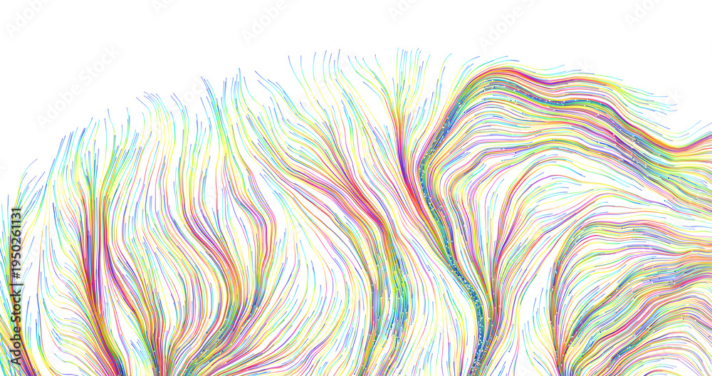 Fototapeta premium Abstract colorful lines with a flowing pattern, ideal for backgrounds, artistic designs, and graphic elements.