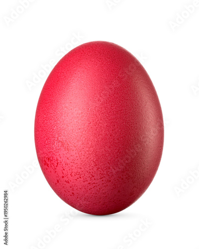 Red dyed egg representing Easter, spring, and new life isolated. Transparent PNG image.