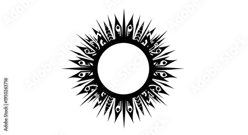 Abstract Sun Ray Design Element, isolated white background
