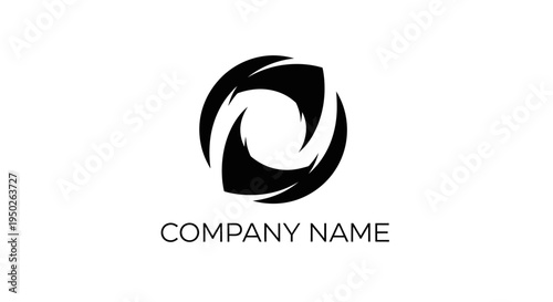 Abstract Circular Swirl Logo Design with Company Name Placeholder, isolated white background