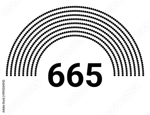 Hemicycle 665 seats - 8 rows