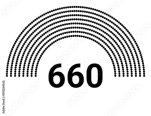 Hemicycle 660 seats - 8 rows