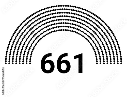 Hemicycle 661 seats - 8 rows