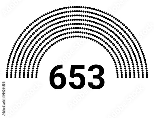 Hemicycle 653 seats - 8 rows