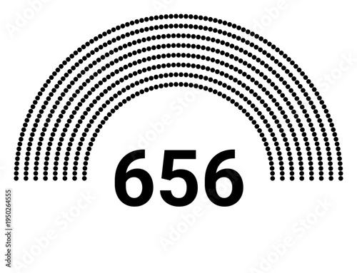 Hemicycle 656 seats - 8 rows