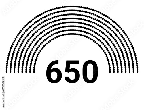 Hemicycle 650 seats - 8 rows