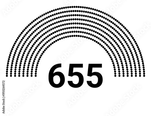 Hemicycle 655 seats - 8 rows