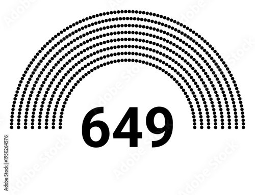Hemicycle 649 seats - 8 rows