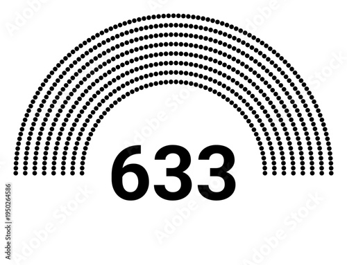 Hemicycle 633 seats - 8 rows