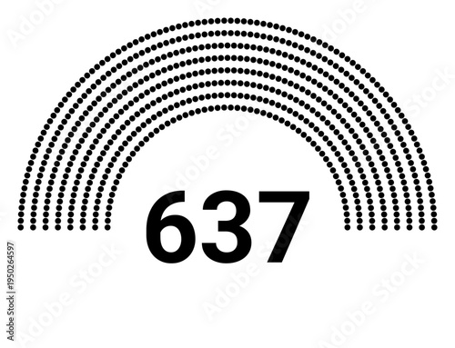 Hemicycle 637 seats - 8 rows