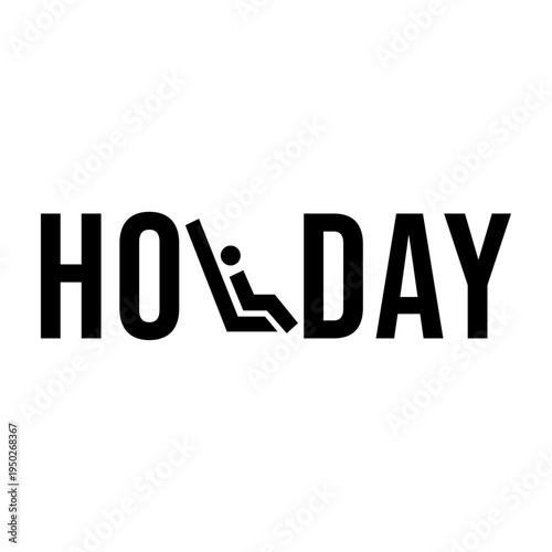 Holiday logo with a person relaxing
