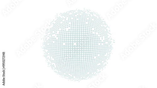 Abstract Sphere Made of Dots and Pixels, Digital Art, Futuristic Design