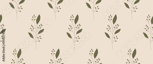 Vector seamless background. Minimalistic abstract floral pattern. Modern print on light background. Perfect for textile design, screensavers, covers, cards, invitations and posters.