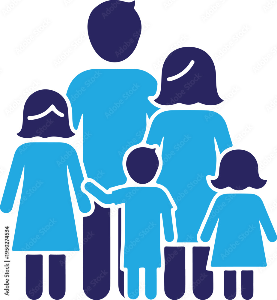 Fototapeta premium Family silhouette isolated on transparent background