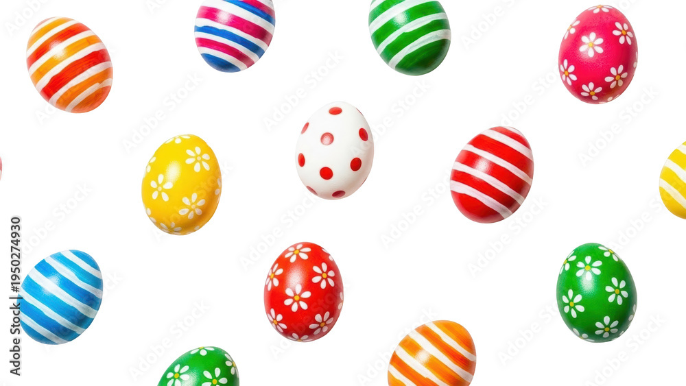 Fototapeta premium Colorful Easter Eggs Falling Down.