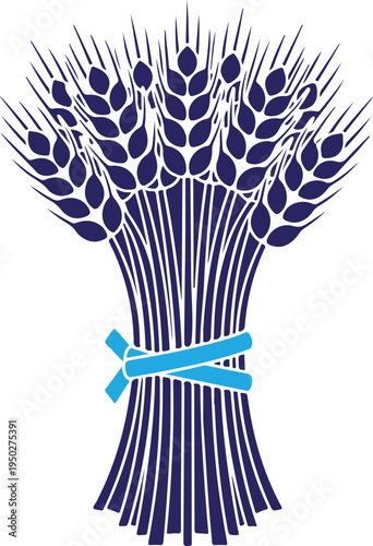 Silhouette of a wheat sheaf isolated on transparent background