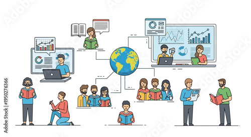 Global Education Network: People Learning and Analyzing Data Online