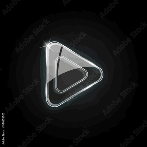 Glossy Play Button Icon, Modern Media Player Symbol, Digital Interface Element
