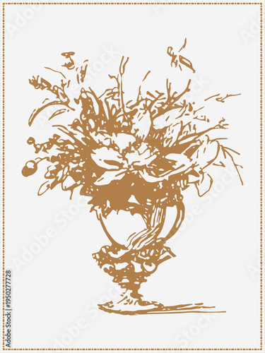 Elegant hand drawn lily flowers in vintage sketch style. Decorative botanical line art illustration perfect for wedding invitations, greeting cards, packaging design and floral branding.