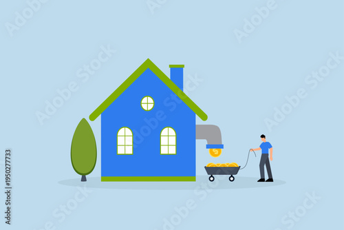 Make money from house rent or sale, Wealthy entrepreneur makes profits from rental income flowing in from residential properties