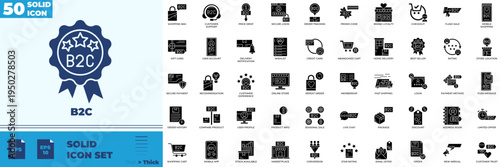 B2C Solid Editable Icons set