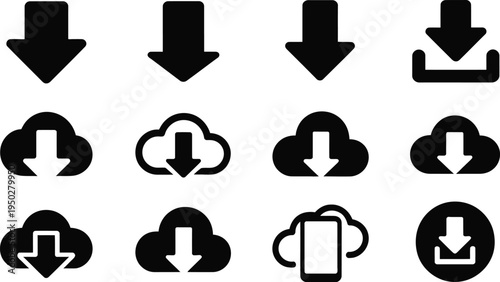 Magnifying glass icon set with plus minus check mark cross search and globe symbols vector illustration.