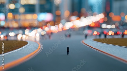 Visionärer Vordenker im orangenen Licht inspiriert Geschäftsstrategie und Innovation