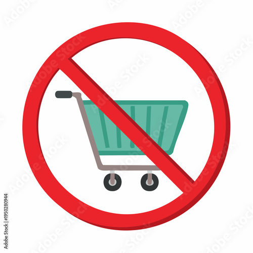 Prohibited shopping cart sign representing restrictions and limitations.